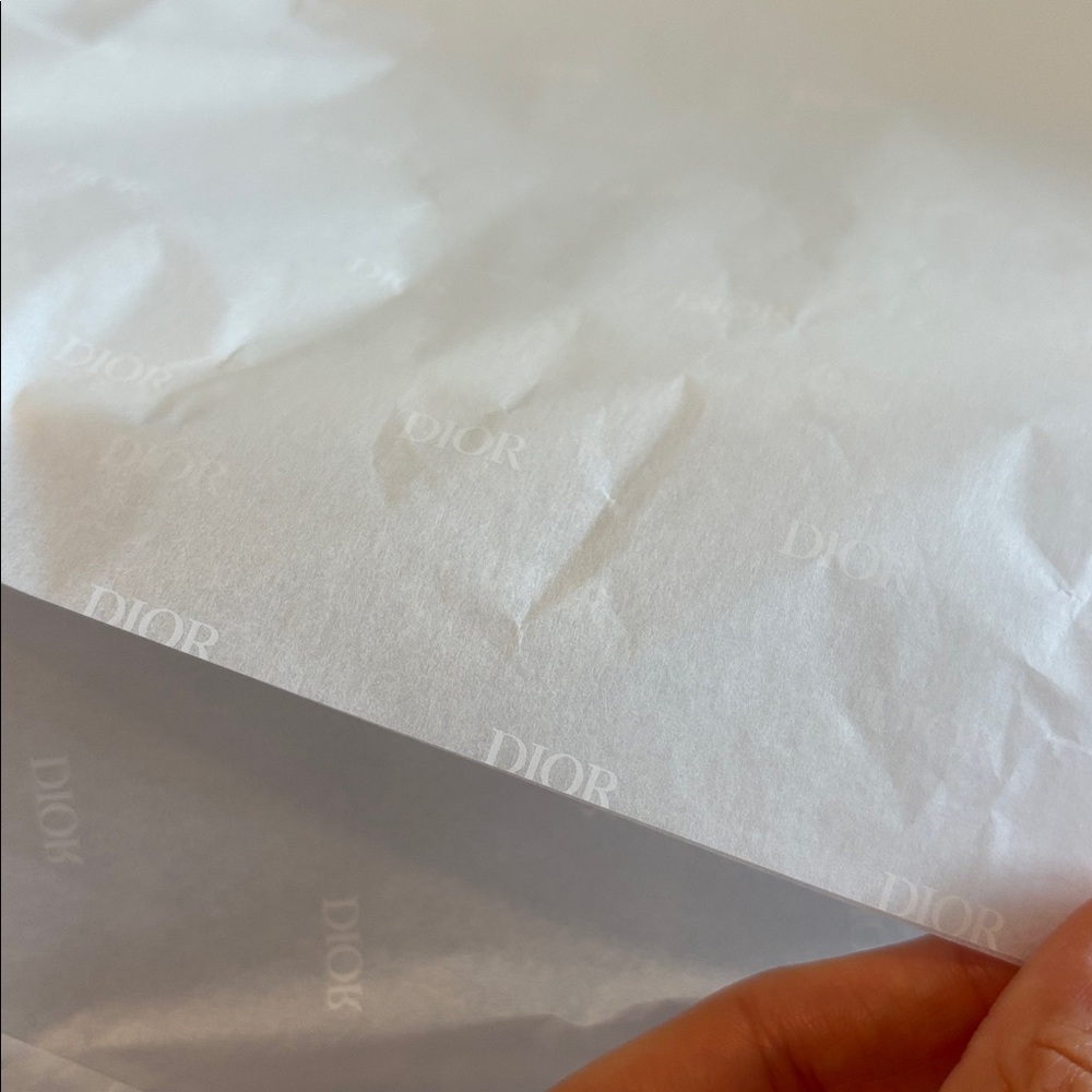White Dior Shoe Box, 2 Dust Pouches, Ribbon, receipt sleeve and care card set - Picture 10 of 13